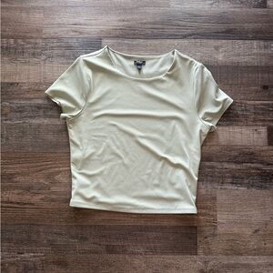 Express Green Cuffed Sleeve Crop T-Shirt